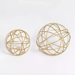 Hot Gold Metal Wire Orbs, Set of 2 Bowl Filler