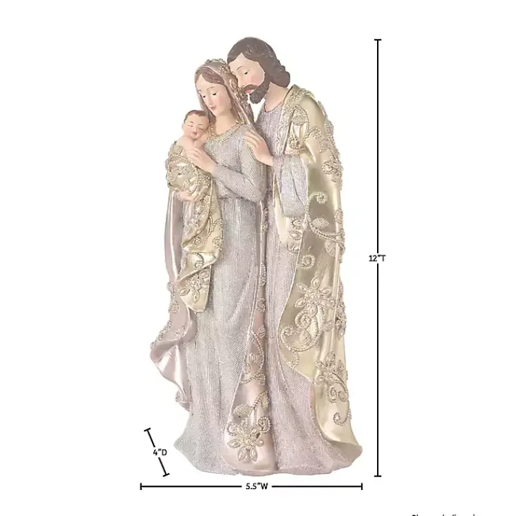 Outlet Gold Metallic Floret Holy Family Christmas Decorations