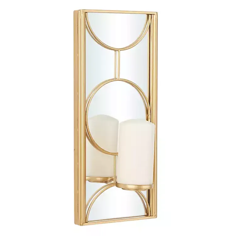 Outlet Gold Mirrored Geometric Sconce Sconces