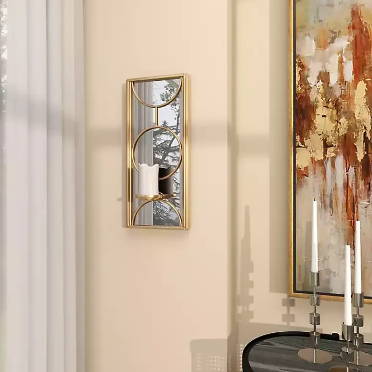 Outlet Gold Mirrored Geometric Sconce Sconces