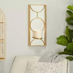 Outlet Gold Mirrored Geometric Sconce Sconces