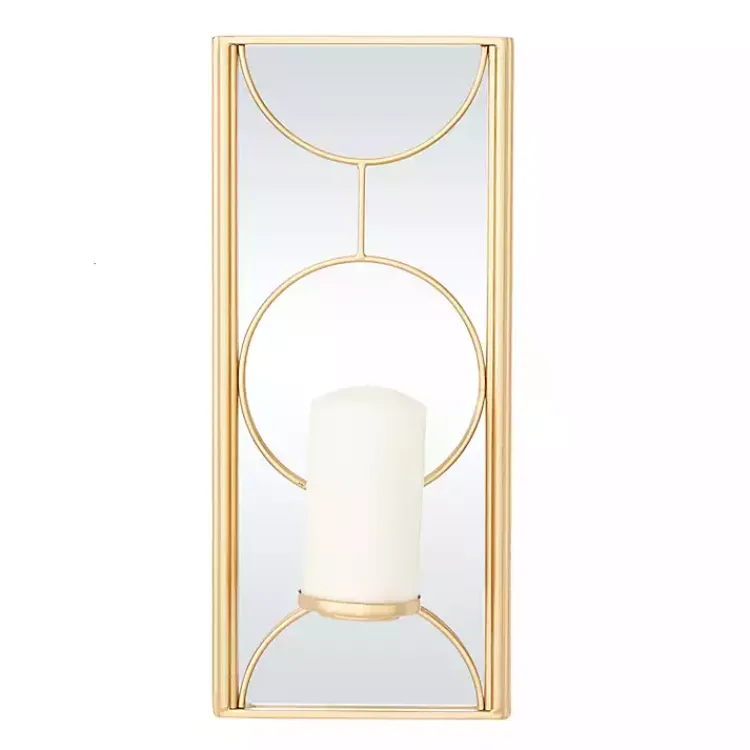 Outlet Gold Mirrored Geometric Sconce Sconces