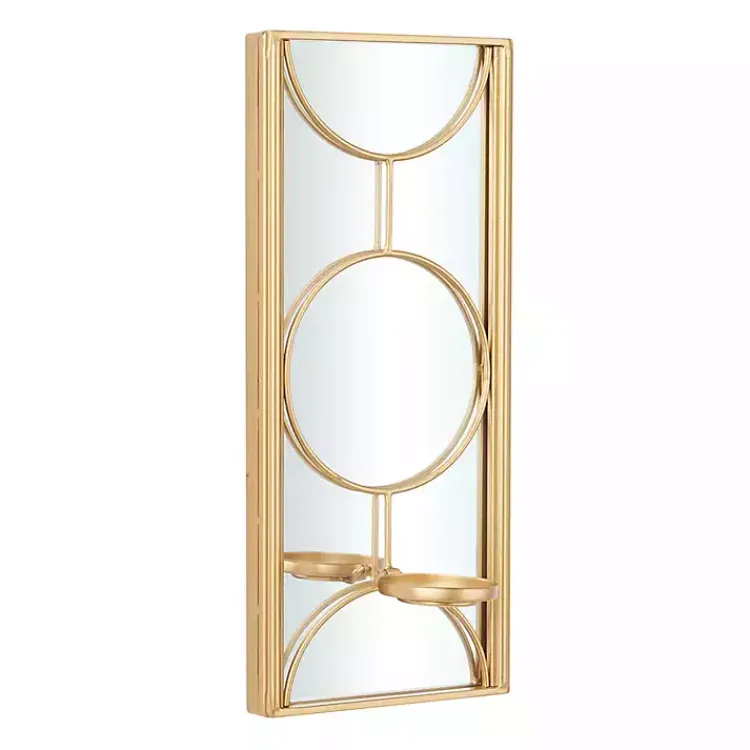 Outlet Gold Mirrored Geometric Sconce Sconces