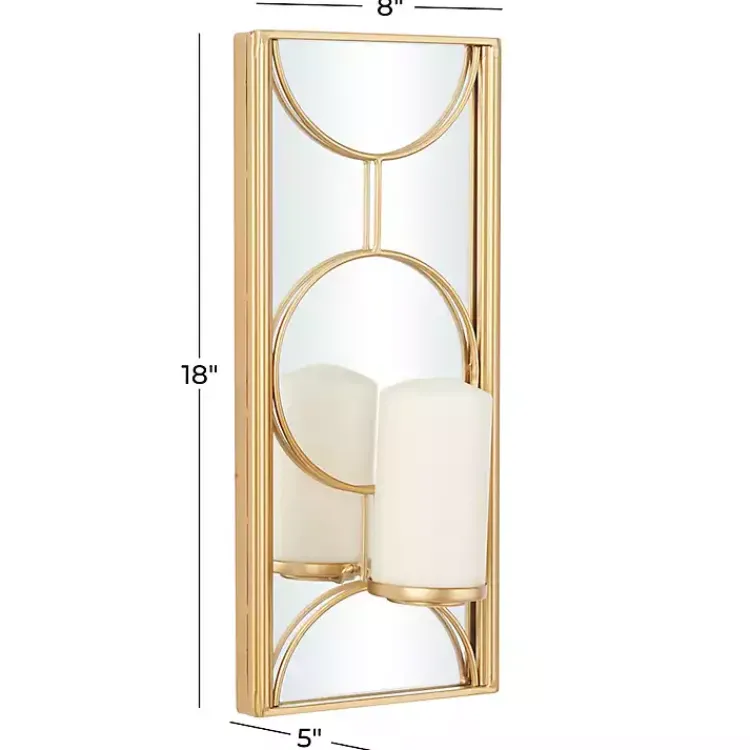 Outlet Gold Mirrored Geometric Sconce Sconces