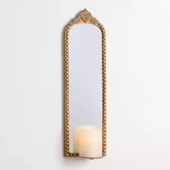 Hot Gold Ornate Beaded Mirror Wall Sconce Sconces
