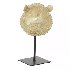 New Gold Puffer Fish Sculpture Statues & Figurines
