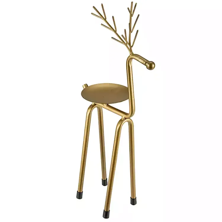 Outlet Reindeer Pillar Candle Holder, 13 in. Christmas Decorations