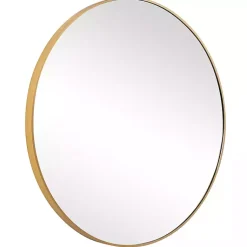 Kirklands Home Framed Mirrors|Gold Round Simple Frame Large Wall Mirror