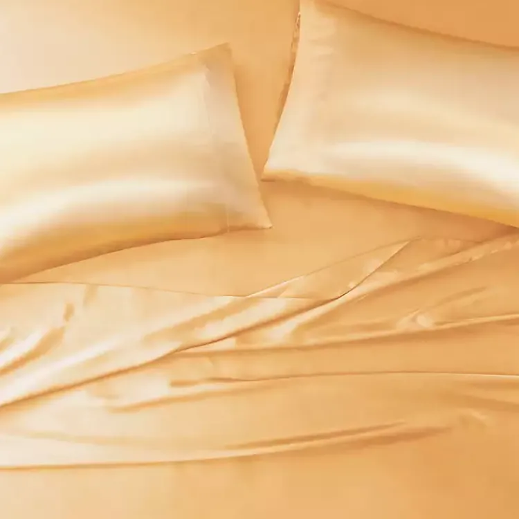 Kirklands Home Bed Sheets|Satin King 2-pc. Pillow Case Set Gold