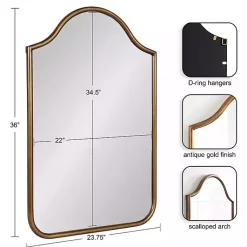 Kirklands Home Decorative Mirrors|Scalloped Arch Fellows Wall Mirror Gold