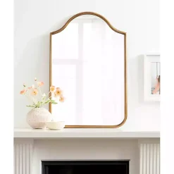 Kirklands Home Decorative Mirrors|Scalloped Arch Fellows Wall Mirror Gold