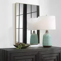 Kirklands Home Framed Mirrors|Simple Frame Rectangle Wall Mirror Gold