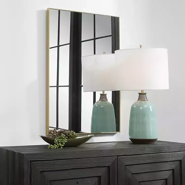 Kirklands Home Framed Mirrors|Simple Frame Rectangle Wall Mirror Gold