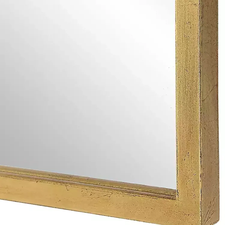 Kirklands Home Framed Mirrors|Gold Simple Round Top Wall Mirror