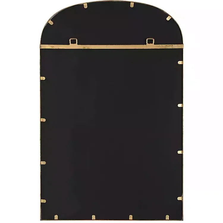 Kirklands Home Framed Mirrors|Gold Simple Round Top Wall Mirror