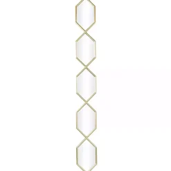 Kirklands Home Decorative Mirrors|Slim Stacked Hexagons Wall Mirror Gold