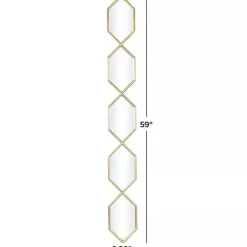 Kirklands Home Decorative Mirrors|Slim Stacked Hexagons Wall Mirror Gold