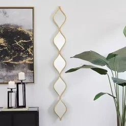 Kirklands Home Decorative Mirrors|Slim Stacked Raindrop Wall Mirror Gold