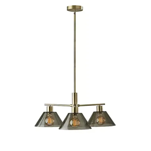 Kirklands Home Chandeliers & Pendant Lighting|Gold Smoked Glass Chandelier