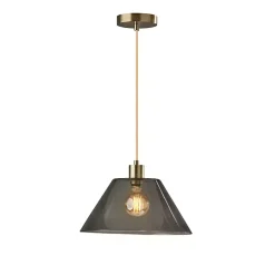 Kirklands Home Chandeliers & Pendant Lighting|Gold Smoked Glass Pendant Light