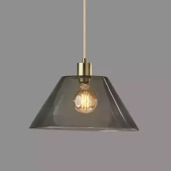 Kirklands Home Chandeliers & Pendant Lighting|Gold Smoked Glass Pendant Light