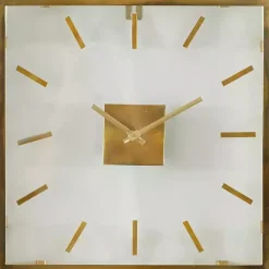 Kirklands Home Clocks|Gold Square Minimalist Wall Clock