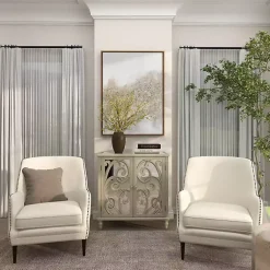 Kirklands Home Entryway Furniture|Wood Carved Scroll Mirrored Cabinet Gold