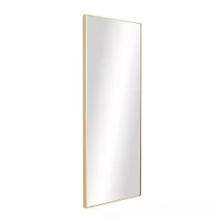 Kirklands Home Framed Mirrors|Gold Wood Rectangular Wall Mirror, 14x36 in.
