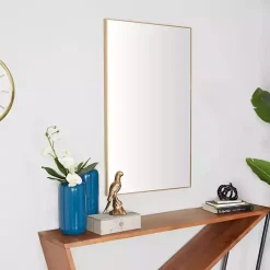 Kirklands Home Framed Mirrors|Gold Wood Rectangular Wall Mirror, 24x40 in.