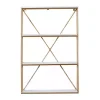 Kirklands Home Shelves|Gold X-Frame Daisy White Wood Wall Shelf