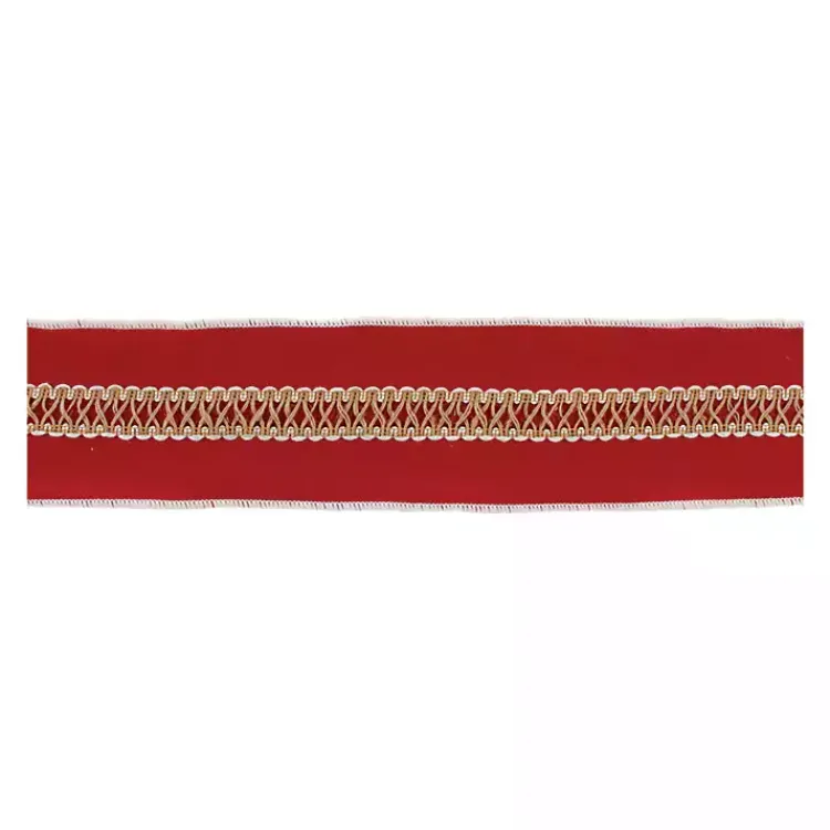 New Gold Zig Zag 5 yard Christmas Ribbons, Set of 2 Christmas Decorations