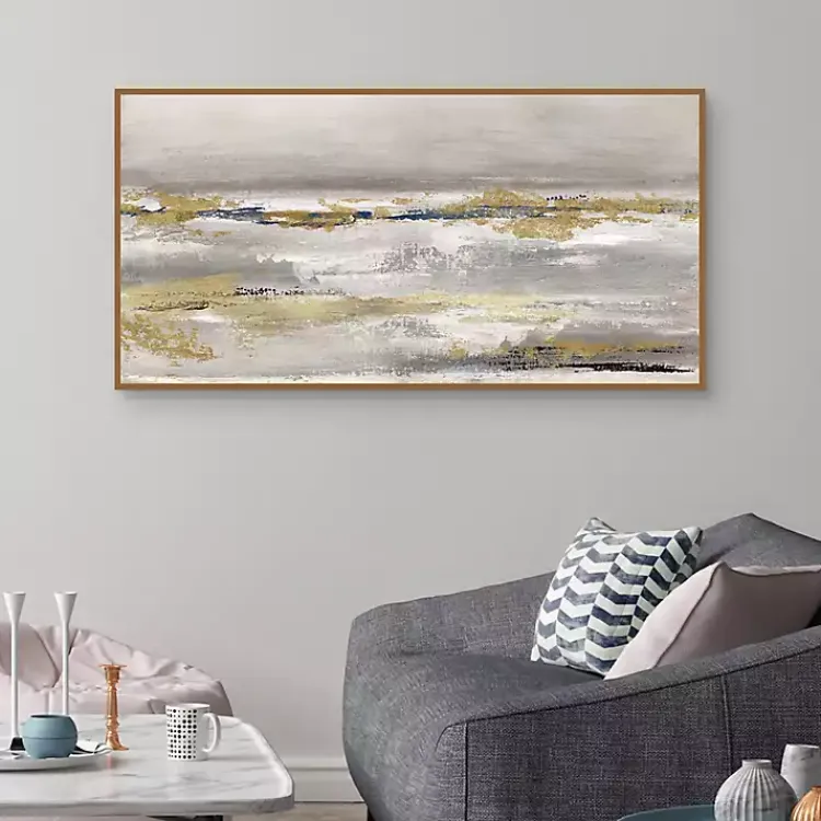 Kirklands Home Canvas Art|Golden Fog Framed Canvas Art Print Multi