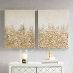 Kirklands Home Canvas Art|en Glimmer Canvas Art Prints, Set of 2 Gold