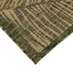 Kirklands Home Outdoor Rugs|Golden Green Palm Leaves Outdoor Area Rug, 4x7