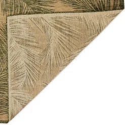 Kirklands Home Outdoor Rugs|Golden Green Palm Leaves Outdoor Area Rug, 7x9