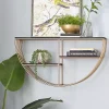 Kirklands Home Shelves|Golden Half Moon Wall Shelves