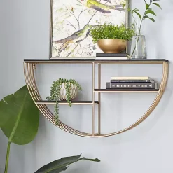Kirklands Home Shelves|Golden Half Moon Wall Shelves