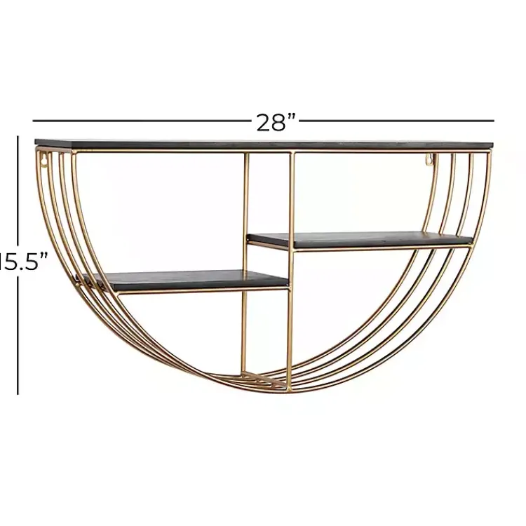 Kirklands Home Shelves|Golden Half Moon Wall Shelves