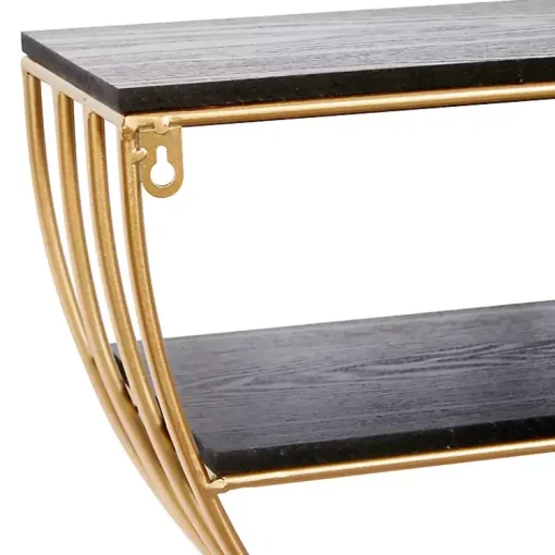 Kirklands Home Shelves|Golden Half Moon Wall Shelves