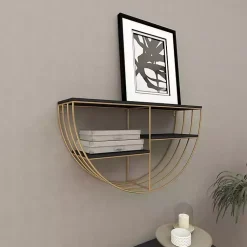 Kirklands Home Shelves|Golden Half Moon Wall Shelves