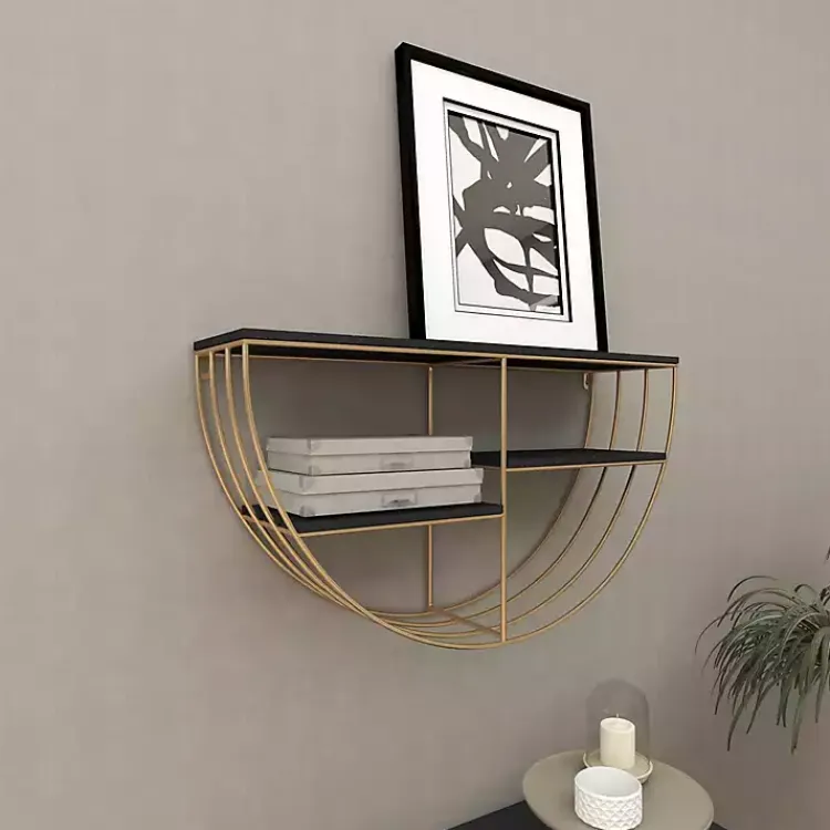Kirklands Home Shelves|Golden Half Moon Wall Shelves