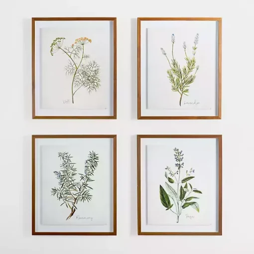 Kirklands Home Framed Art|Golden Leaves Herbs Rosemary Framed Art Print