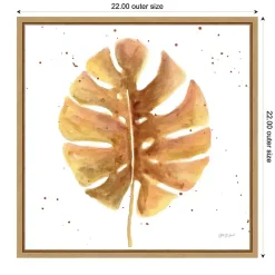 Kirklands Home Canvas Art|Golden Palm Framed Canvas Art Print