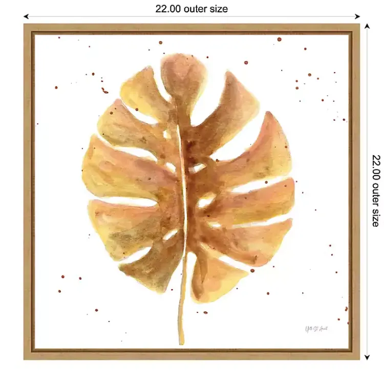 Kirklands Home Canvas Art|Golden Palm Framed Canvas Art Print