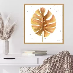 Kirklands Home Canvas Art|Golden Palm Framed Canvas Art Print