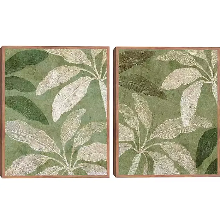 Kirklands Home Canvas Art|Golden Palms Framed Canvas Art Prints, Set of 2