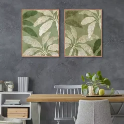 Kirklands Home Canvas Art|Golden Palms Framed Canvas Art Prints, Set of 2