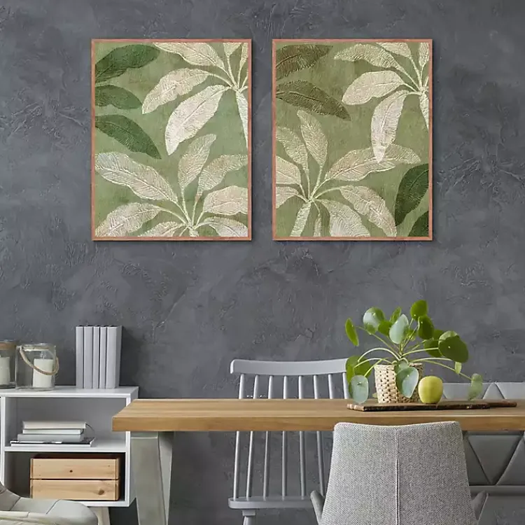 Kirklands Home Canvas Art|Golden Palms Framed Canvas Art Prints, Set of 2