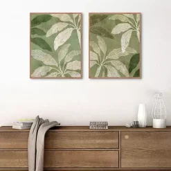 Kirklands Home Canvas Art|Golden Palms Framed Canvas Art Prints, Set of 2