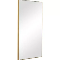Kirklands Home Framed Mirrors|Golden Simple Rectangular Frame Wall Mirror